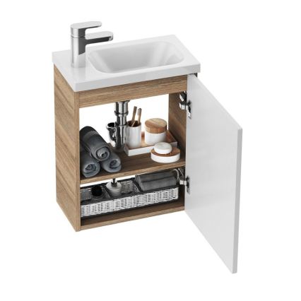 Ravak X000000540 - Porte droite pour meuble sous-vasque CHROME 37,5x53 cm blanche