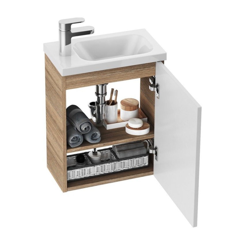Ravak X000000540 - Porte droite pour meuble sous-vasque CHROME 37,5x53 cm blanche