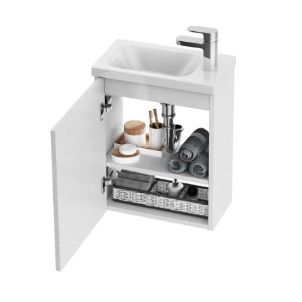 Ravak X000000540 - Porte gauche pour meuble sous-lavabo CHROME, 37,5 x 53 cm, blanche