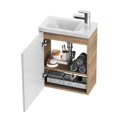 Ravak X000000540 - Porte gauche pour meuble sous-lavabo CHROME, 37,5 x 53 cm, blanche