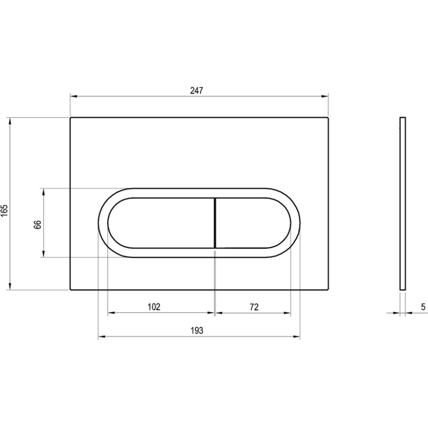 Ravak X01454 - Plaque de commande CHROME 24,7 x 16,5 cm, finition chromée mate