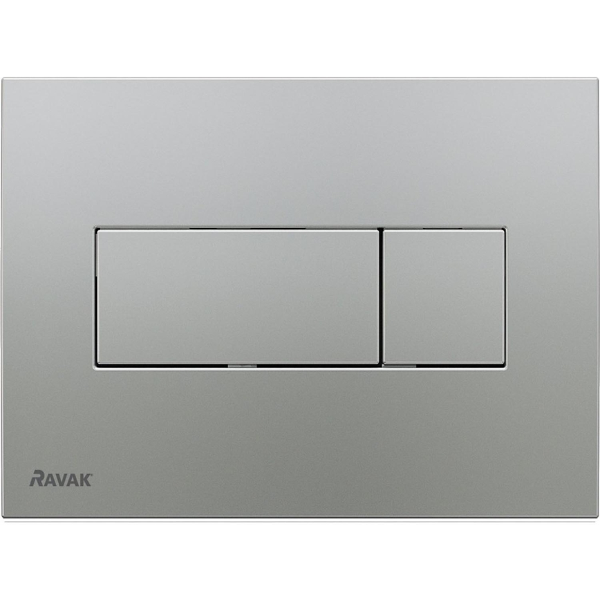 Ravak X01456 - Bouton de chasse d'eau UNI 24,7 x 16,5 cm, chrome mat