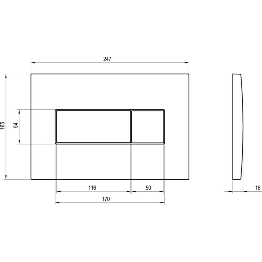 Ravak X01457 - Bouton de chasse d'eau UNI 24,7x16,5 cm blanc