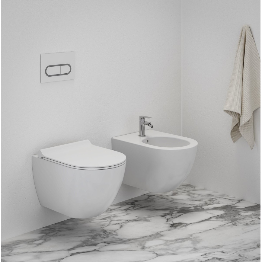 Ravak X01517 - Bidet suspendu UNI CHROME céramique/blanc