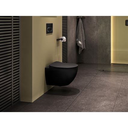 Ravak X01797 - Bouton de chasse d'eau 24,7 x 16,5 cm CHROME noir