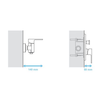 Ravak X070052 - Corps d'encastrement pour mitigeurs encastrés R-BOX RB 070.50, 15,2 x 11,9 cm