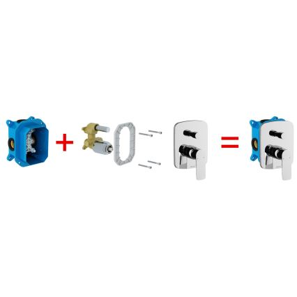 Ravak X070052 - Corps d'encastrement pour mitigeurs encastrés R-BOX RB 070.50, 15,2 x 11,9 cm