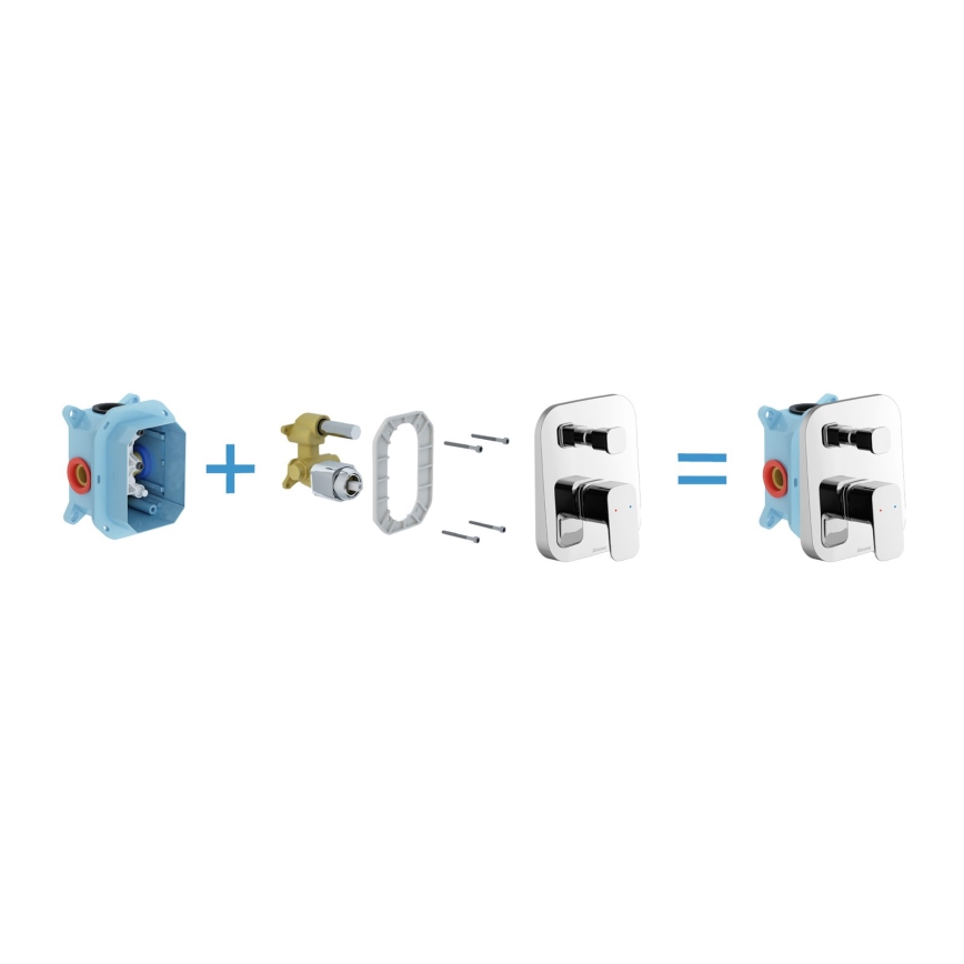 Ravak X070136 - Mitigeur de douche pour installation encastrée FREE, chrome brillant