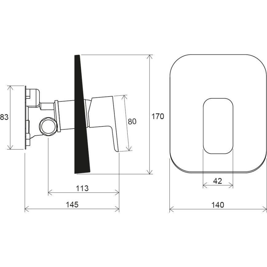 Ravak X070137 - Mitigeur de douche encastré R-BOX, finition chrome brillant