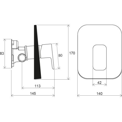 Ravak X070159 - Mitigeur de douche pour installation encastrée FREE noir