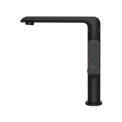 Ravak X070174 - Mitigeur lavabo/évier FLAT 26,2 cm noir mat