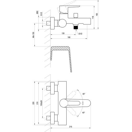 Ravak X070192 - Mitigeur de baignoire PURI noir