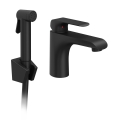 Ravak X070439 - Mitigeur de lavabo FLAT avec douchette hygiénique, noir mat