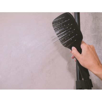 Ravak X070443 - Ensemble de douche avec mitigeur thermostatique FLAT, finition noir mat