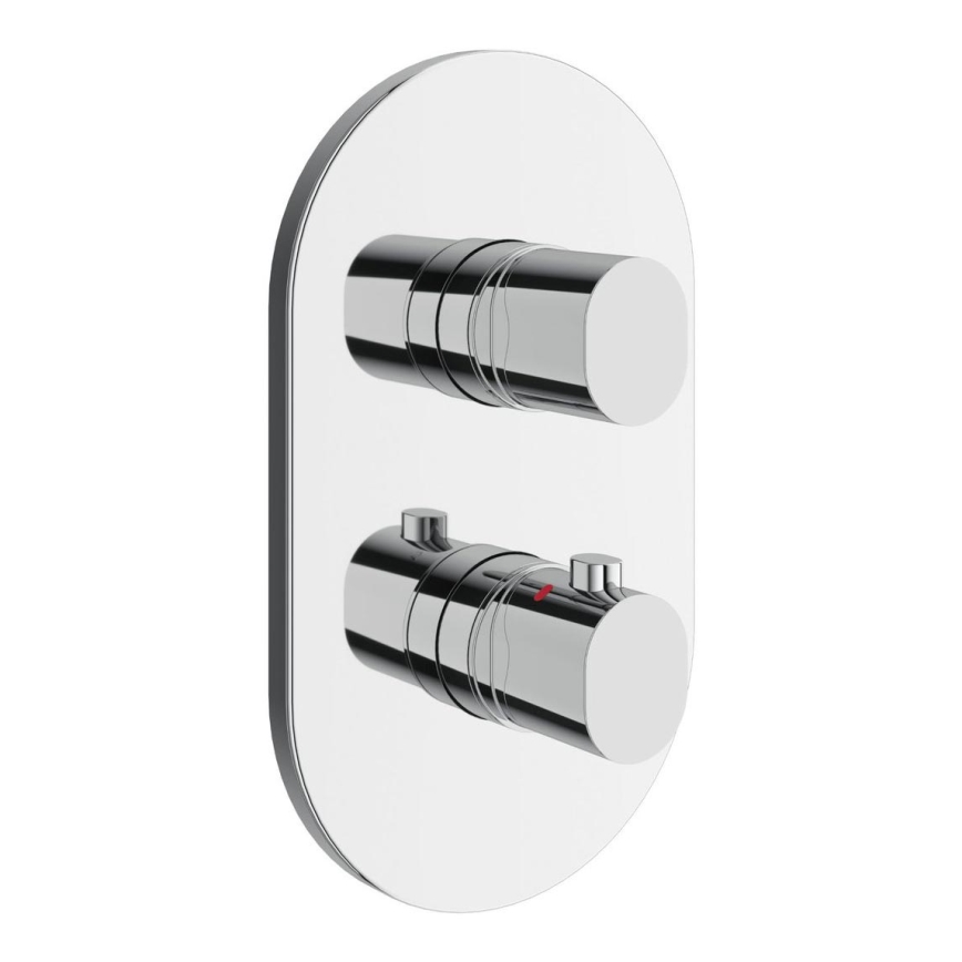 Ravak X070457 - Mitigeur thermostatique de douche encastrable, finition CHROME chromé brillant