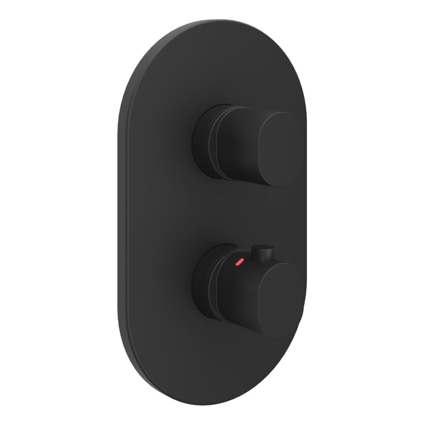 Ravak X070469 - Mitigeur thermostatique de douche pour installation encastrée CHROME noir