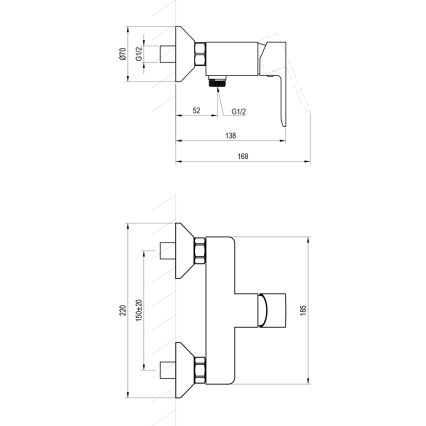 Ravak X070492 - Mitigeur de douche SOLAR noir
