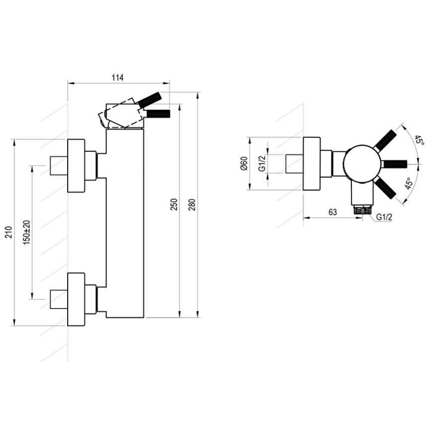 Ravak X070647 - Mitigeur de douche NOX en inox brossé