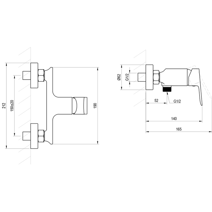 Ravak X070655 - Mitigeur de douche PLAN graphite brossé