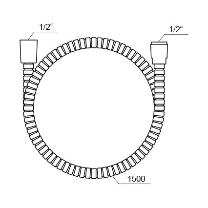 Ravak X07P065 - Flexible de douche en plastique 150 cm, chromé brillant