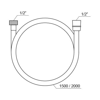Ravak X07P176 - Flexible de douche en plastique 150 cm chromé brillant