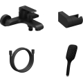 Ravak X07S114 - Ensemble pour baignoire avec mitigeur FLAT noir mat