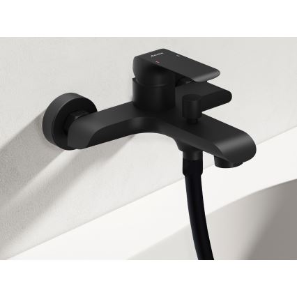 Ravak X07S114 - Ensemble pour baignoire avec mitigeur FLAT noir mat