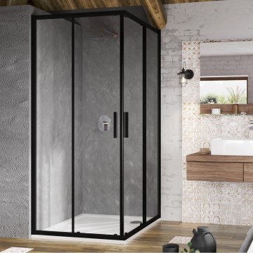 Ravak X1LM70300Z1 - Cabine de douche d'angle à quatre panneaux BLIX SLIM 90x90 cm noire