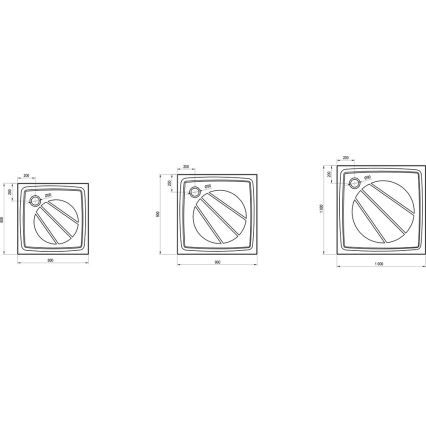 Ravak XA037701010 - Receveur de douche carré PERSEUS 90x90 cm blanc