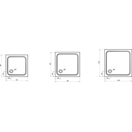 Ravak XA047701010 - Receveur de douche carré PERSEUS 90 x 90 cm blanc