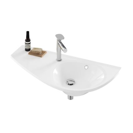 Ravak XJ1L1100000 - Lavabo suspendu AVOCADO 85 x 45 cm marbre reconstitué/blanc