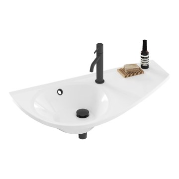 Ravak XJ1P1100000 - Lavabo suspendu AVOCADO 85 x 45 cm, marbre coulé, blanc