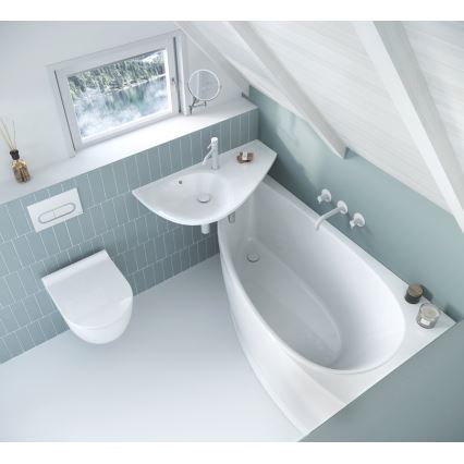 Ravak XJ1P1100000 - Lavabo suspendu AVOCADO 85 x 45 cm, marbre coulé, blanc