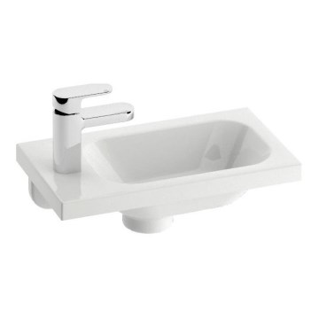 Ravak XJGL1100000 - Lavabo mural CHROME 40x22 cm marbre coulé/blanc