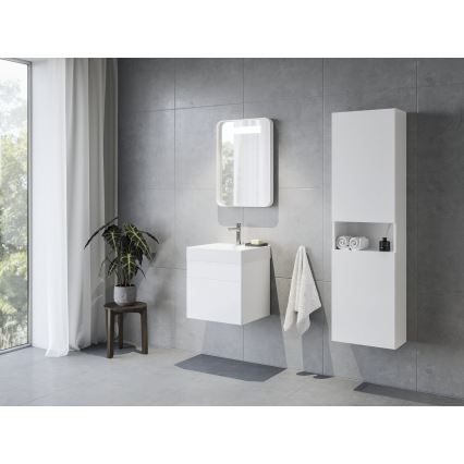 Ravak XJO01250000 - Lavabo suspendu NATURAL 50 x 45 cm en marbre coulé / blanc