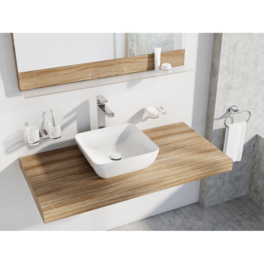 Ravak XJX01138001 - Lavabo à poser UNI SLIM 38x38 cm céramique/blanc