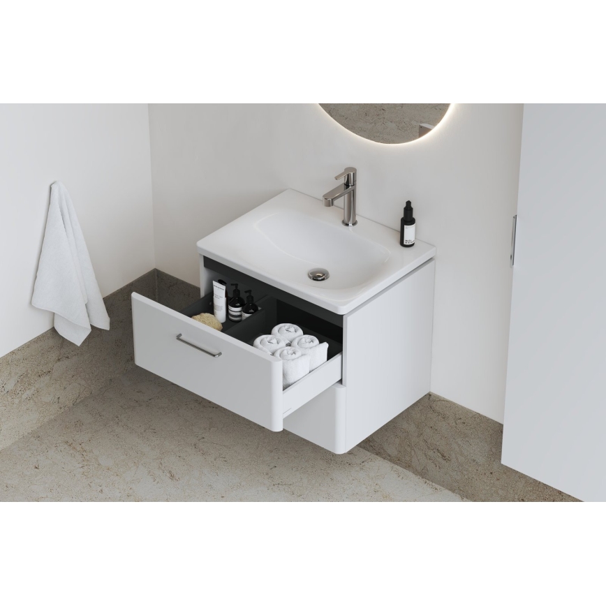 Ravak XJX01260000 - Lavabo encastré BALANCE 60 x 46,5 cm en céramique blanche