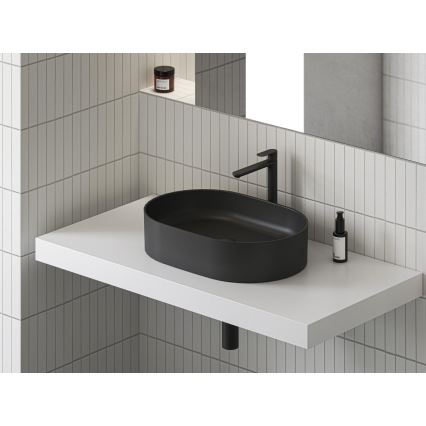 Ravak XJX0D155000 - Lavabo à poser sur plan CERAMIC SLIM 55 x 37 cm céramique/noir