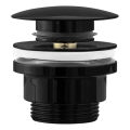 REA-A4100 - Bonde à clapet CLICK-CLACK pour lavabo, Ø 6,4 cm, finition noir brillant
