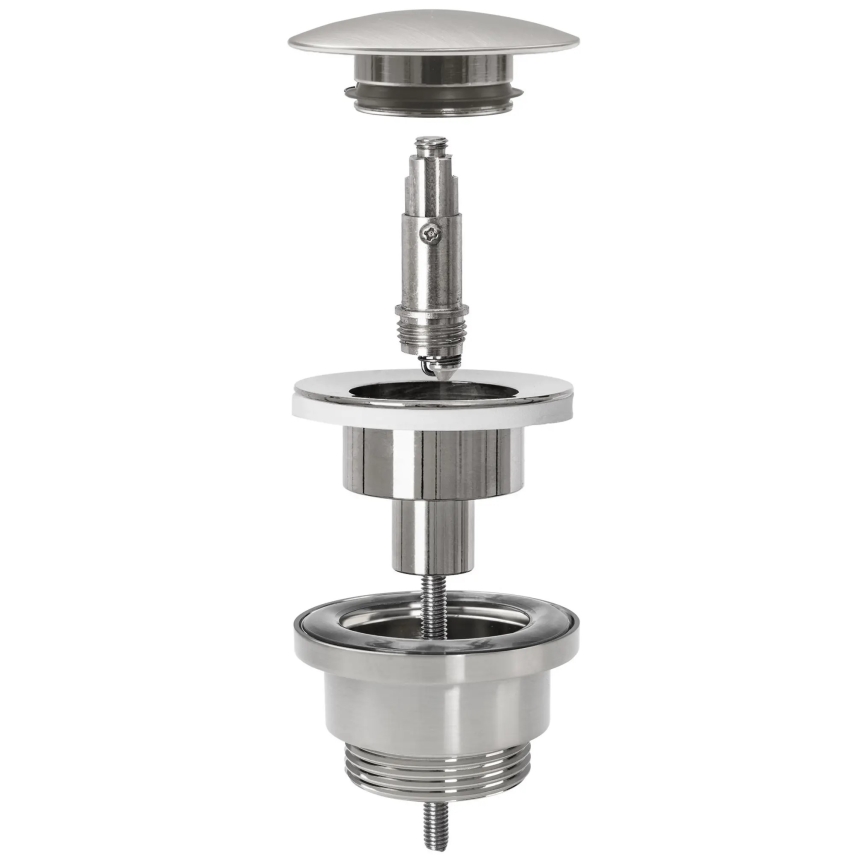 REA-A4400 - Siphon de lavabo avec bonde Click-Clack, diamètre 6,4 cm, nickel