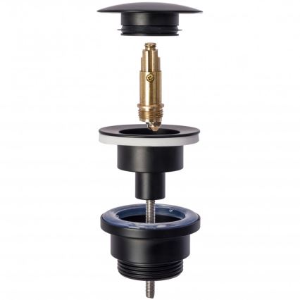 REA-A5215 - Siphon pour lavabo avec bonde CLICK-CLACK Ø 6,4 cm, noir mat