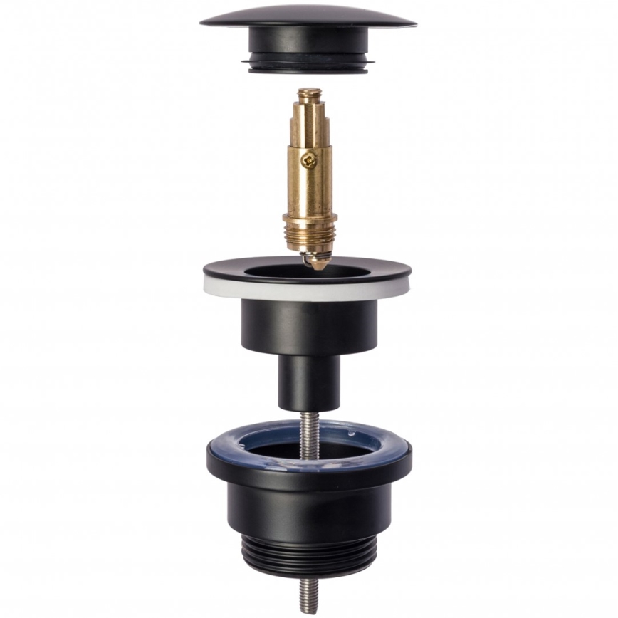 REA-A5215 - Siphon pour lavabo avec bonde CLICK-CLACK Ø 6,4 cm, noir mat