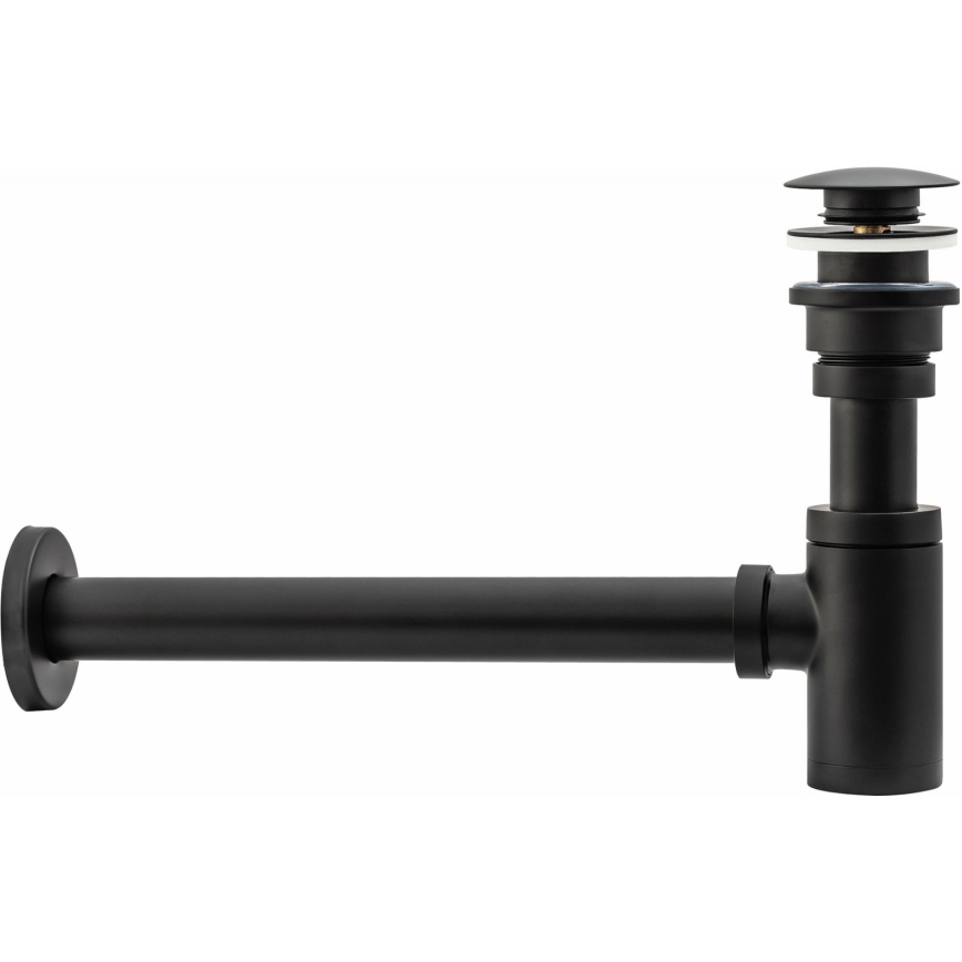 REA-A5215 - Siphon pour lavabo avec bonde CLICK-CLACK Ø 6,4 cm, noir mat