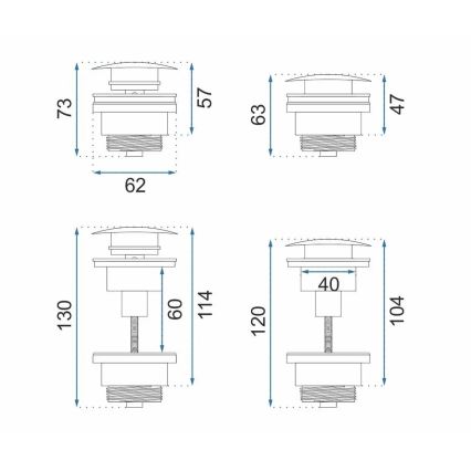 REA-A5632 - Bonde pour lavabo CLICK-CLACK Ø 6,4 cm, cuivre brossé