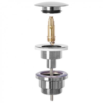 REA-A5693 - Siphon de lavabo avec bonde CLICK-CLACK Ø 6,4 cm chrom brillant