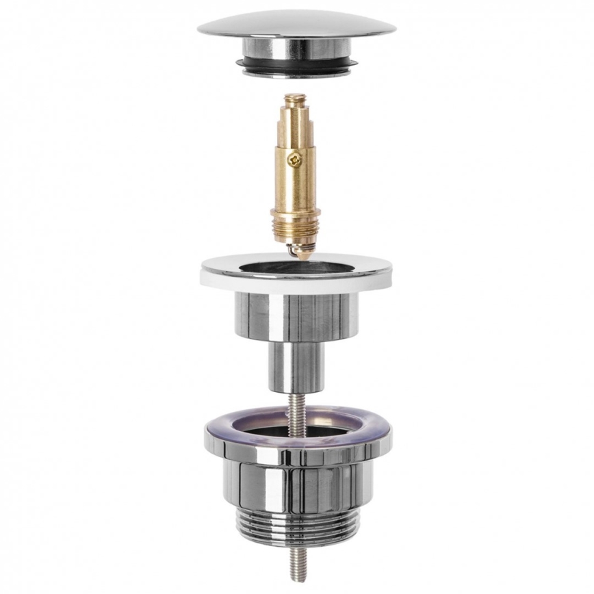 REA-A5693 - Siphon de lavabo avec bonde CLICK-CLACK Ø 6,4 cm chrom brillant
