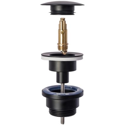 REA-A8536 - Siphon pour lavabo avec bonde CLICK-CLACK Ø 6,4 cm, noir
