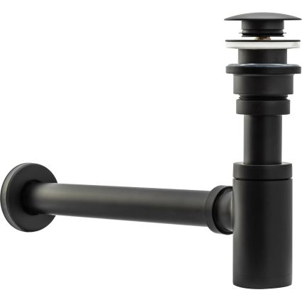 REA-A8536 - Siphon pour lavabo avec bonde CLICK-CLACK Ø 6,4 cm, noir