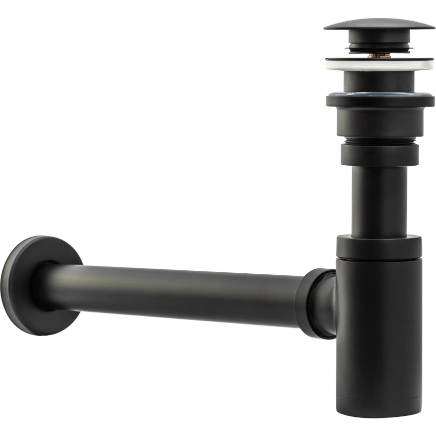 REA-A8536 - Siphon pour lavabo avec bonde CLICK-CLACK Ø 6,4 cm, noir