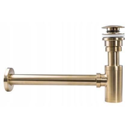 REA-A8586 - Siphon pour lavabo avec vidage CLICK-CLACK Ø 6,4 cm, finition dorée brossée